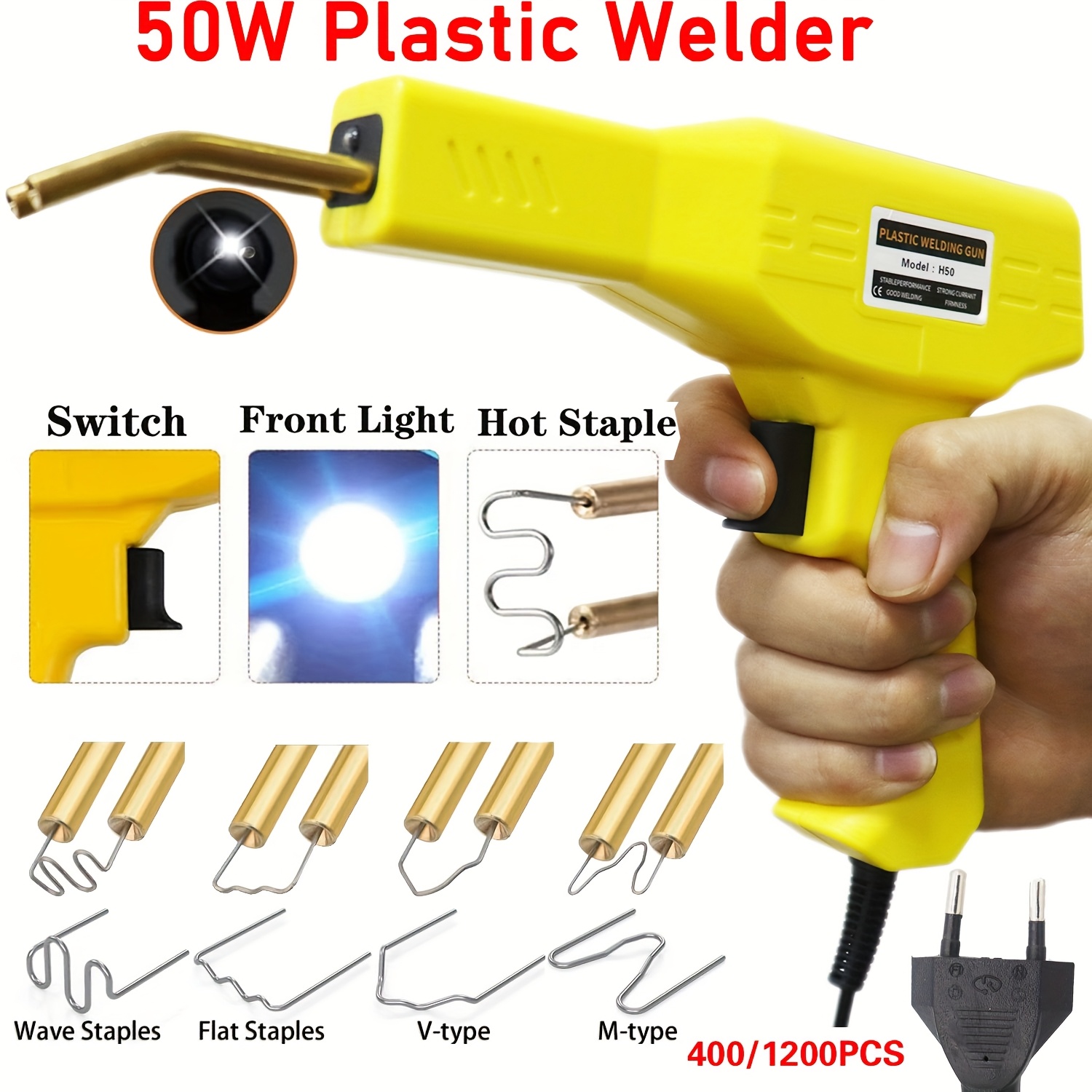 eu yellow hot stapler plastic welding machine plastic bumper soldering iron   pvc welder gun car bumpers repair kits Product details 0