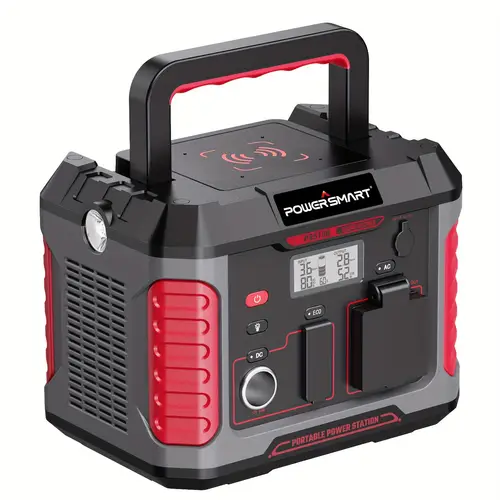 portable power station 500w peak 1000w fast charging with ac outlet 288wh lithium battery for outdoor camping home backup and power outages