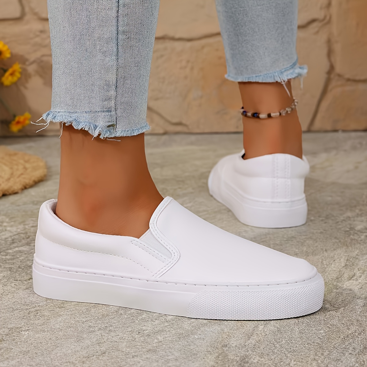 Womens Slip Casual Shoes Flat Shoes Walking Shoes
