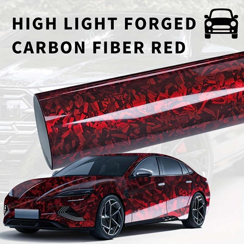 Image of High Gloss Pet Carbon Fiber Sticker, Plastic Film For Car/motorcycle Interior/exterior, Peel And Stick Installation, Fashionable Motorcycle Accessory, Durable Adhesive, Car Interior Upgrade