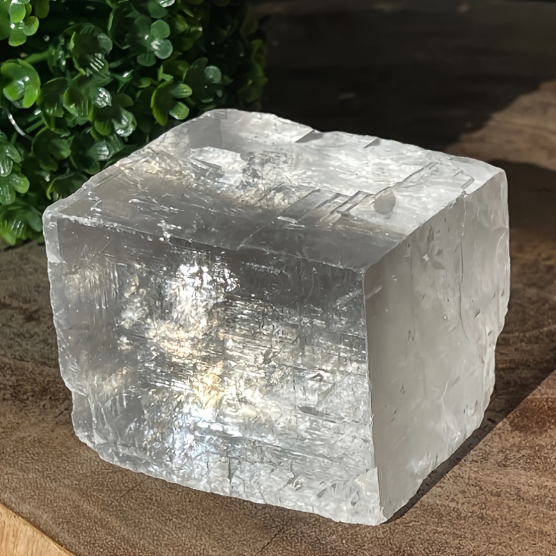 Optical Calcite Cube Natural Crystal Rough Stone, Gift Idea