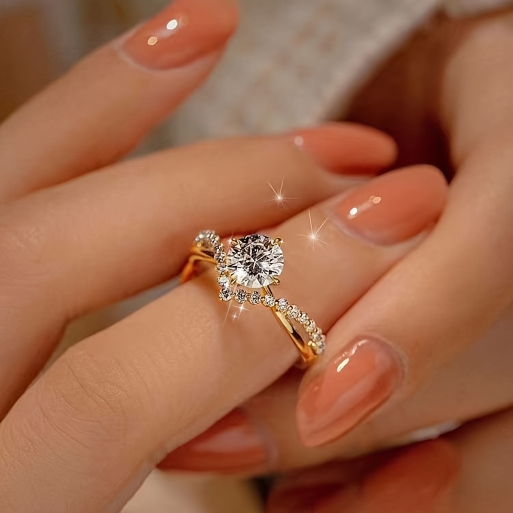 Adjustable Princess Cut CZ Engagement Ring in Rose Gold