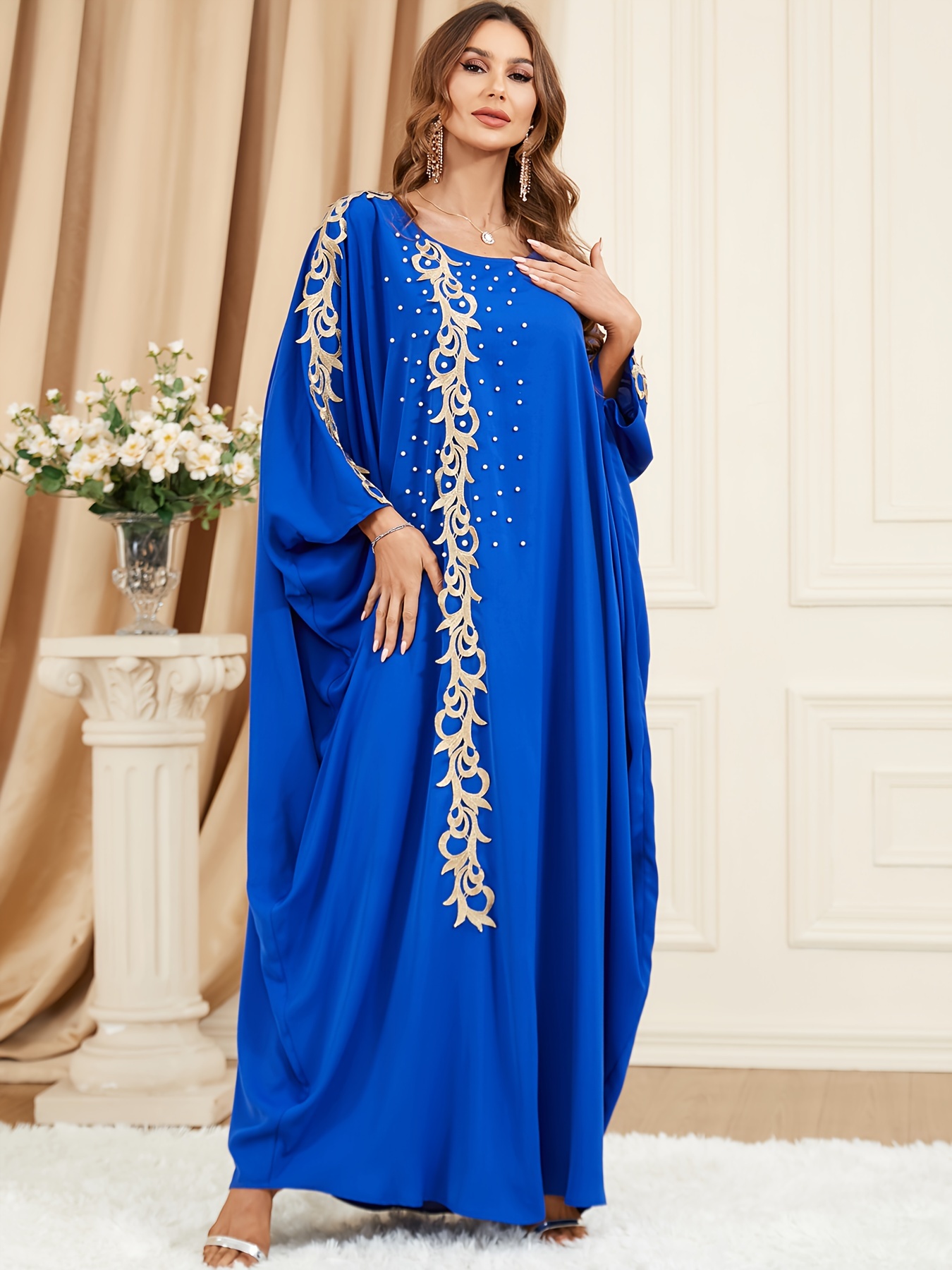 elegant middle eastern arabian womens muslim dress batwing - Temu