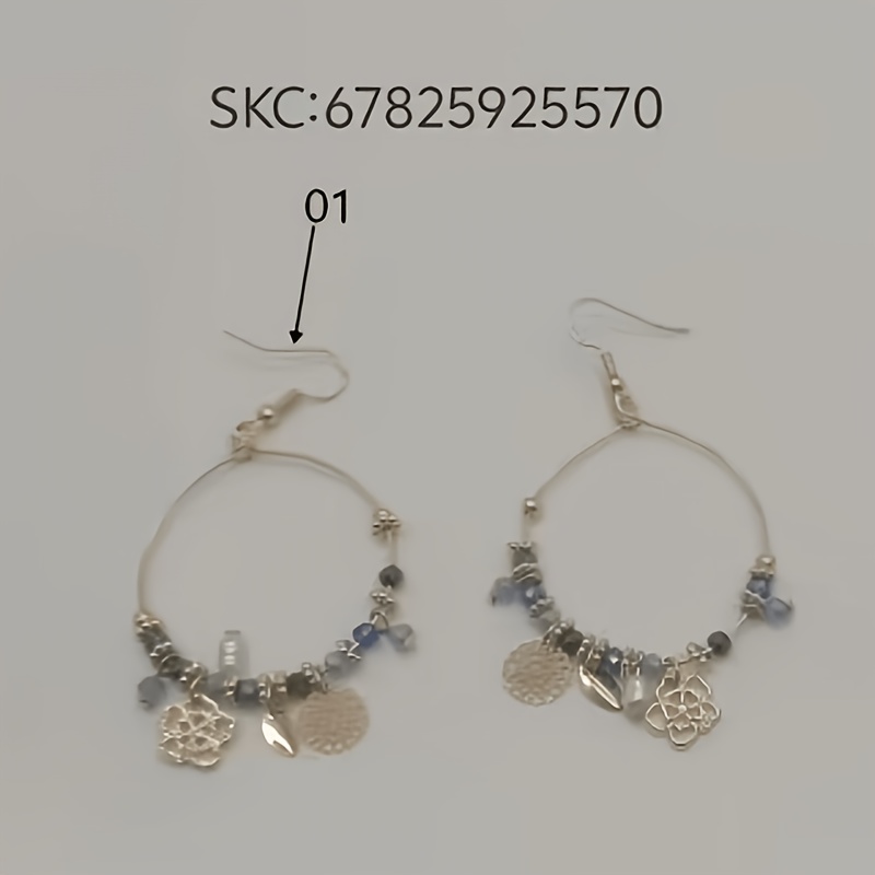 Retro Bohemian Mixed Color Hollow Flower Earrings, Stylish Design
