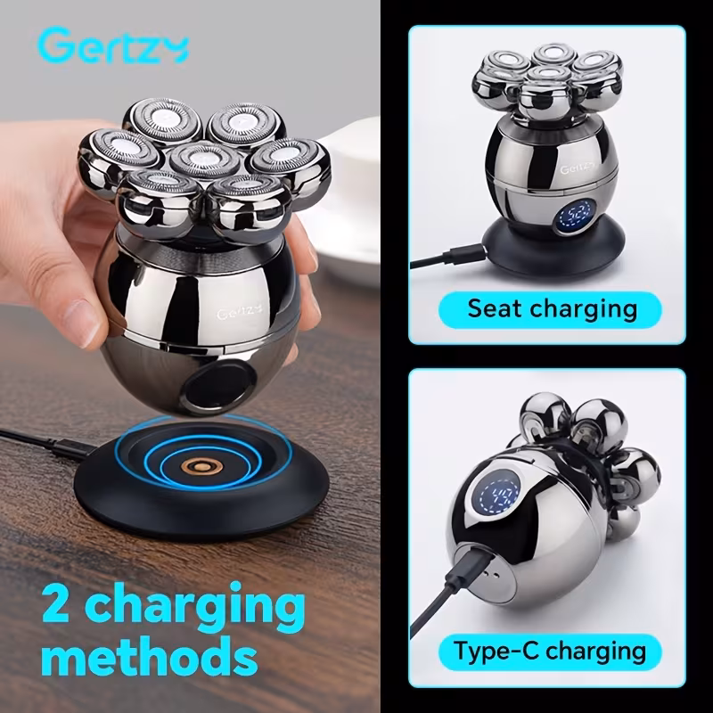 mens grooming set electric shaver with rotary trimmer nose hair trimmer comb and massager cordless rechargeable machine making it a great gift for fathers day Product details 1