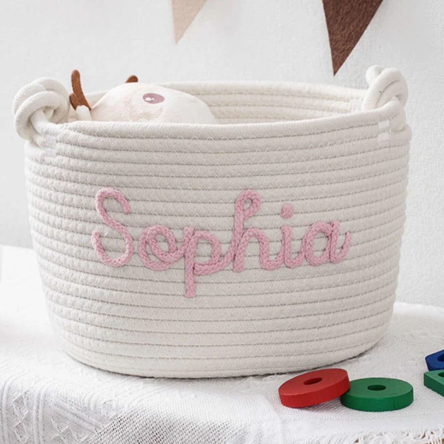 E-shop Personalisierter Einzelartikel, personalisierter Buchstaben-Spielzeug-Aufbewahrungskorb, Lätzchen, Puppe, Komfortdecke-Aufbewahrungskorb,