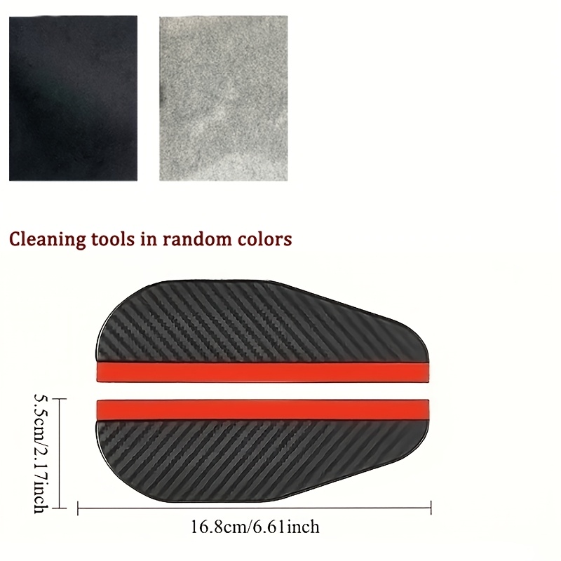 TEMU 3-pack (2pcs Thickened Carbon Fiber Rearview Mirror Rain Visors And 1pc Random Color Glass Cleaning Cloth). Waterproof And Rainproof For Vision.