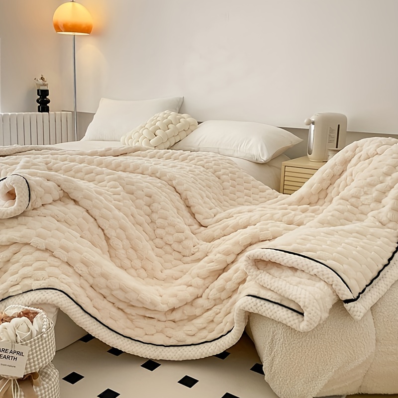 Moderne Einfache Decke Schwarz und Weiß Houndstooth Decor Sofa Decke  Homestay Hotel Bett Handtuch Bett Flagge Weiche Schal Quaste