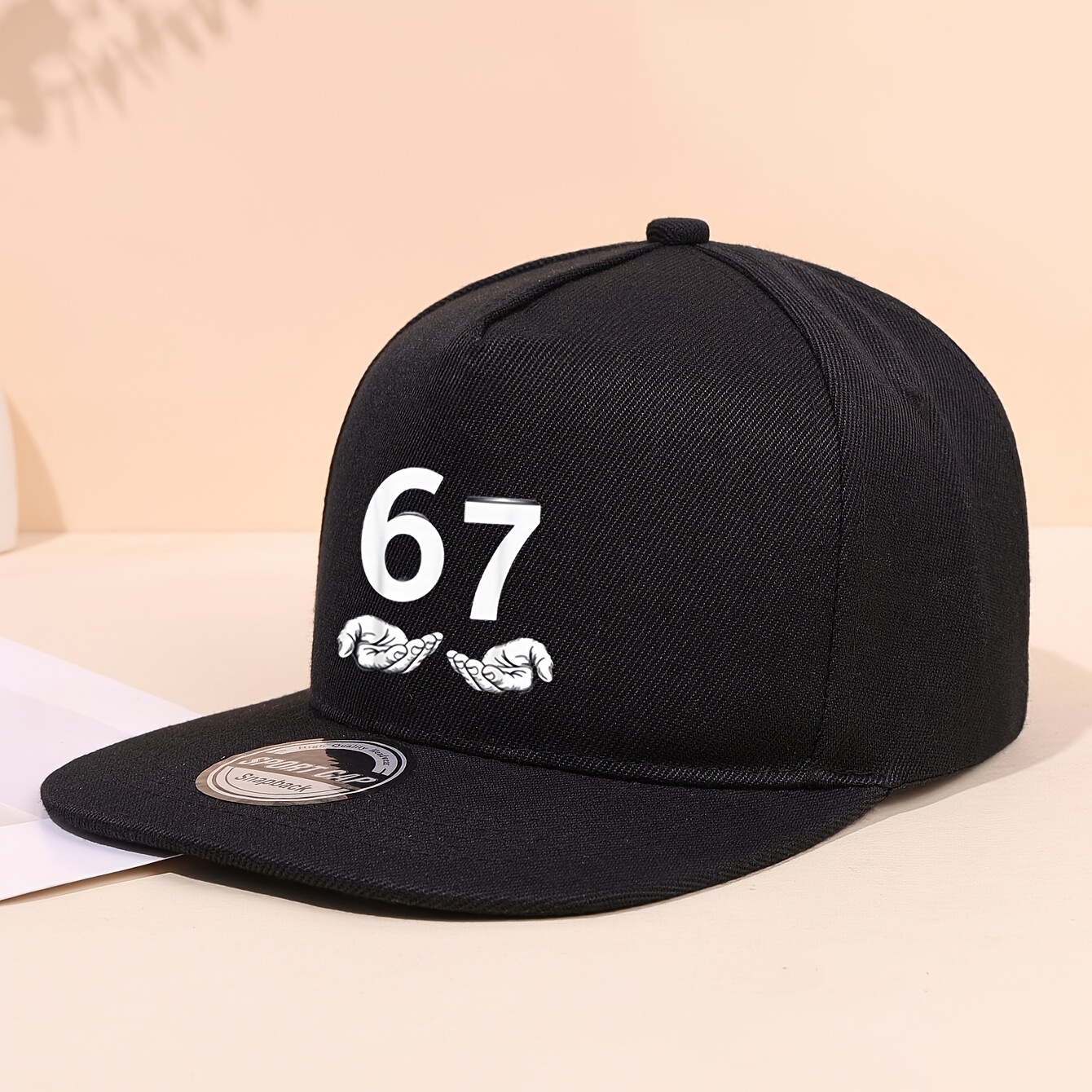 E-shop 1 Stück & Unisex 67 Nummer Bedruckte Verstellbare Flachkrempe-Kappe - Nummer 67, Casual Outdoor-Hut mit Bequemer Passform für Baseball,