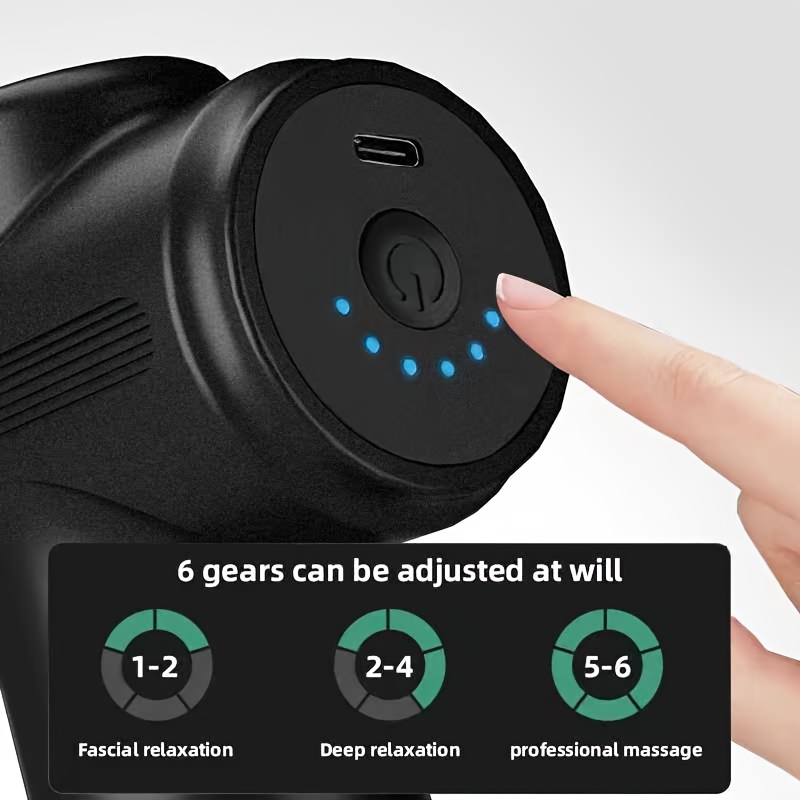 Multifunctional portable fascia gun, electric massager, USB charging port, 6-speed adjustment + 8 replaceable massage heads, suitable for muscle relaxation after exercise and fitness, a Christmas or Halloween gift for family, friends, and classmates 7 Multifunctional portable fascia gun, electric massager, USB charging port, 6-speed adjustment + 8 replaceable massage heads, suitable for muscle relaxation after exercise and fitness, a Christmas or Halloween gift for family, friends, and classmates - Image 7