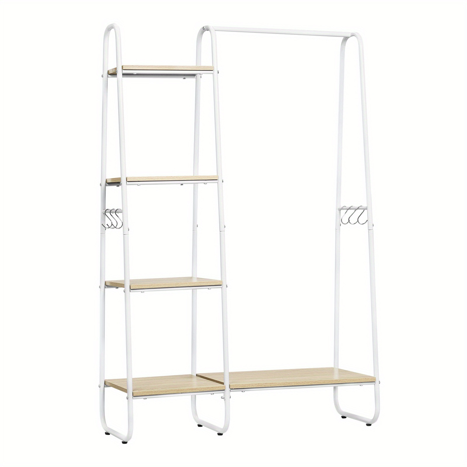 1pc Clothes Hanger, Clothes Hanger With Hanging Rack, 4 Shelves And Shoe Rack, Open Wardrobe For Bedroom, , Living Room, 102 X 40 X 150cm