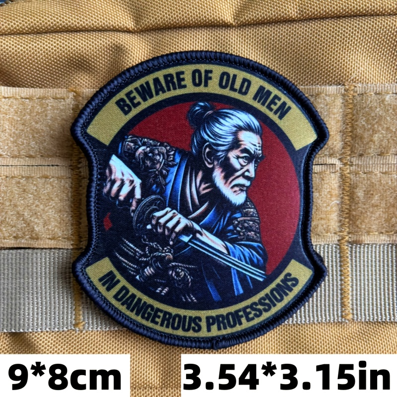 Beware Of " Tactical Patch, Japanese Printed Patch, Hook And Loop Morale Badge, Armband, Backpack Sticker