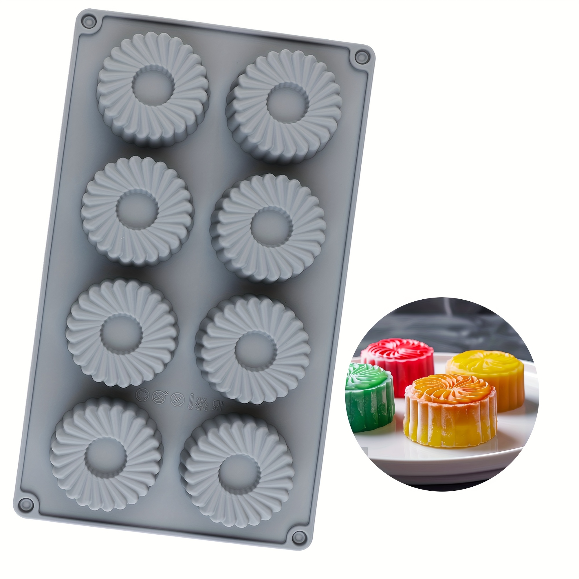 large round silicone mooncake cake mold versatile baking pan