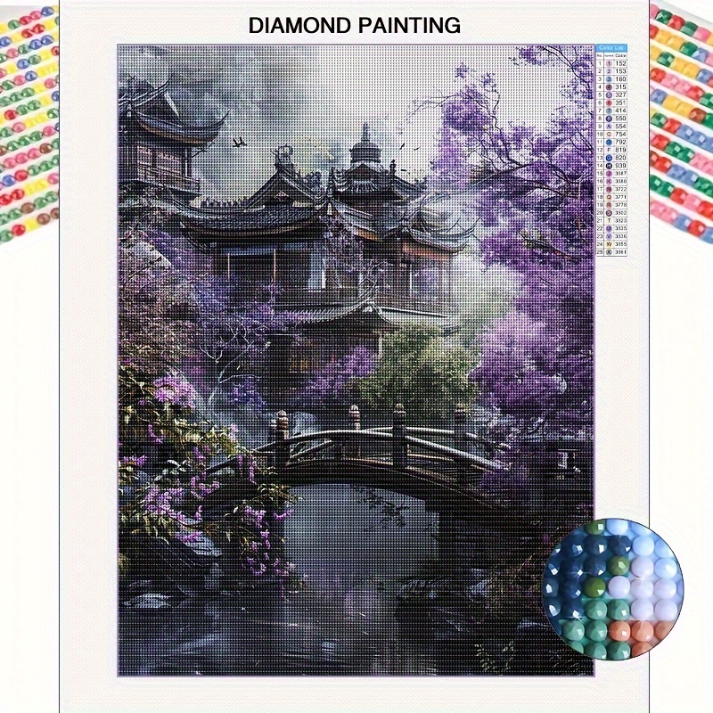 

5d Diamond Painting Kit For Adults, Chinese Traditional Landscape Scene, Full Drill Round Diamond Art Set, Diy Craft Mosaic Wall Art, Home Decor Gift For Beginners And Enthusiasts, 11.8"x15.8" Canvas