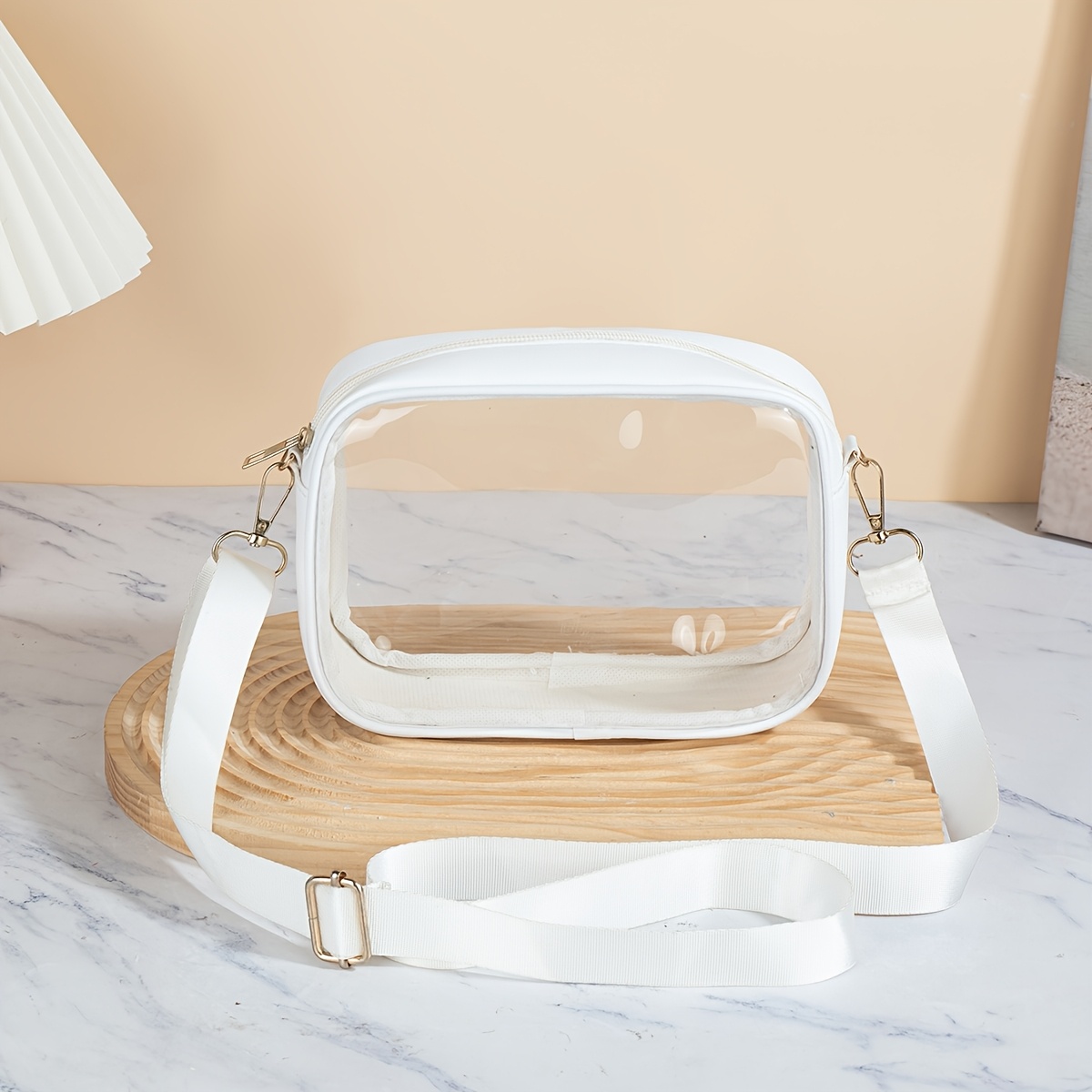 TEMU Sac Bandoulière Femme, Sac Carré Transparent Tendance Femme, Sac École, Sac Bandoulière Étudiant, Trousse de Cosmétique, Porte-Monnaie Femme,