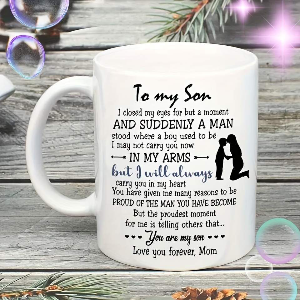 

1 Ceramic Coffee Mug For Son, Drinkware Reusable, Multi-, Ideal Birthday And Holiday Gift For Son, Friends, Lovers, Relatives, Colleagues, , Christmas Gifts/new Year Gifts/wedding Gifts