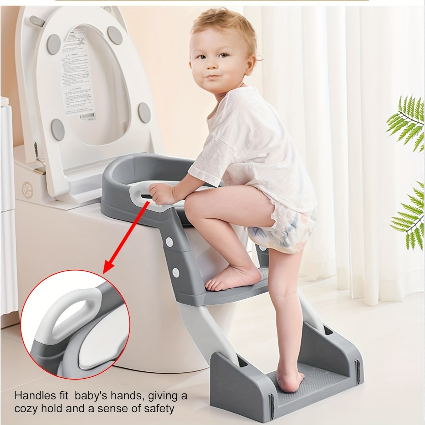 TEMU Potty Training Toilet Seat 2 In 1 Toddler Toilet Seat Splash Guard Kids Toilet Seat With Ladder Anti-slip Pad Potty Toilet Foldable Kids Potty