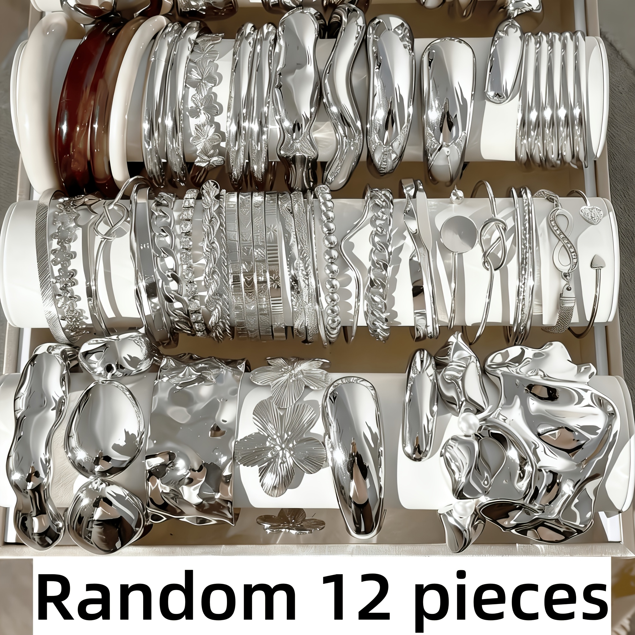 TEMU Random 12pcs Set Of Retro, Minimalist, Stylish, And Versatile Six-pointed Star Braided Wide Bracelets. Unisex, Perfect For Casual Attire,