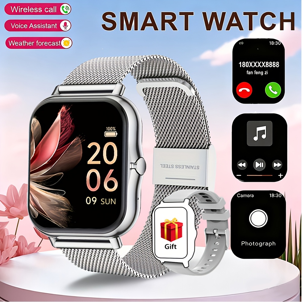 2.01-Inch Full Touch Screen Silicone Strap Smart Watch