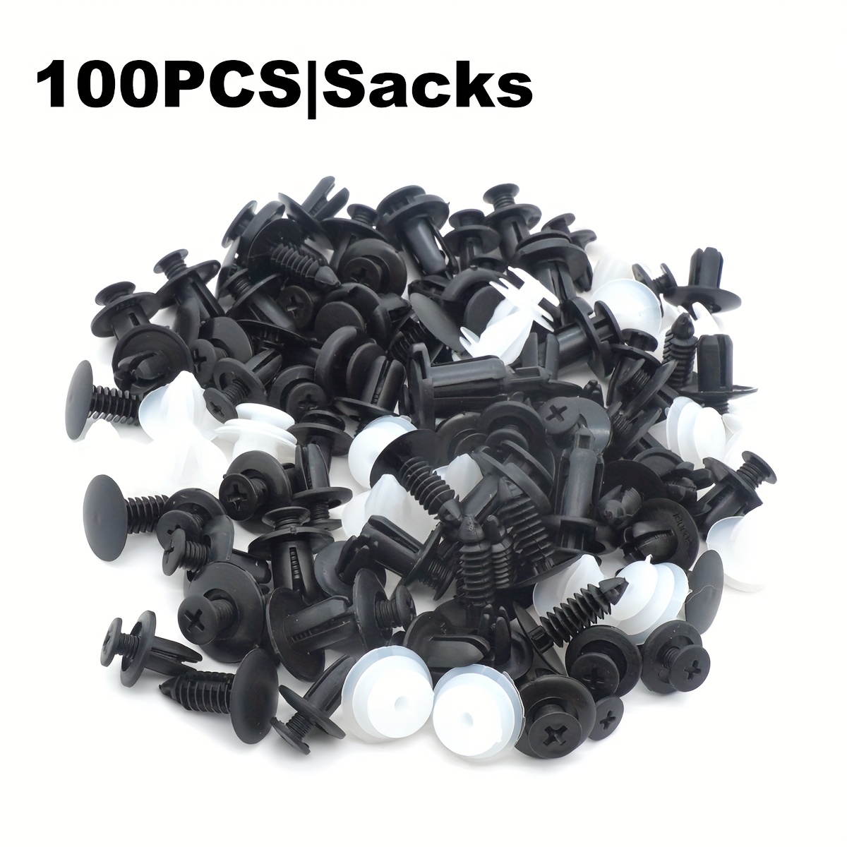 Image of Automotive Supplies, Automotive Exterior Additions, Automotive Mudguard Buckles, 1 Pack (100pcs), 6 Types Of Automotive Fasteners, Plastic Screws