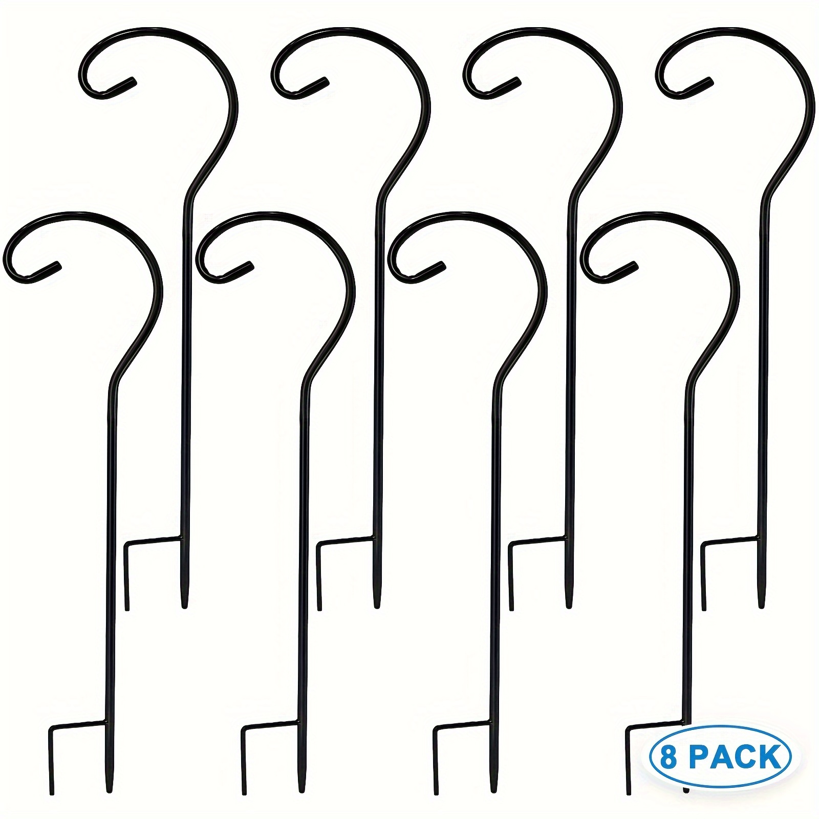 

8 Pack Shepherds Hooks Outdoor Plant Hanger Hook 32 Inch Metal Garden Bird Feeder Pole For Hanging Solar Lanterns Jars Christmas Lights Wedding Decor