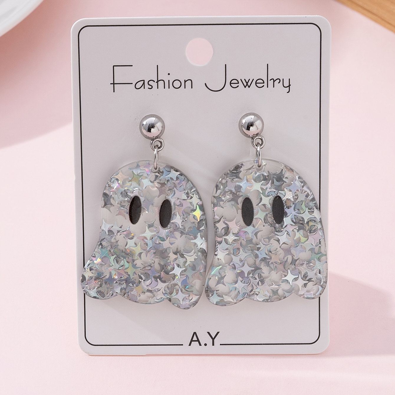 TEMU 1 Pair Of Halloween Sparkling Big- Design Women's Fashion Drop Earrings, For Holiday Parties