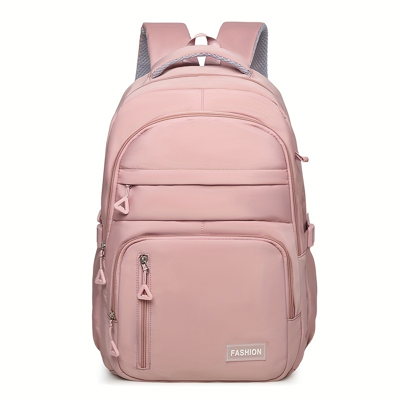 

Unisex Casual Nylon Backpack, Large Capacity, Adjustable Straps, Zip Closure, Polyester Lining, Durable Carry-all For Travel, Commuting, School, Lightweight, Washable, Fashionable Stitching Detail