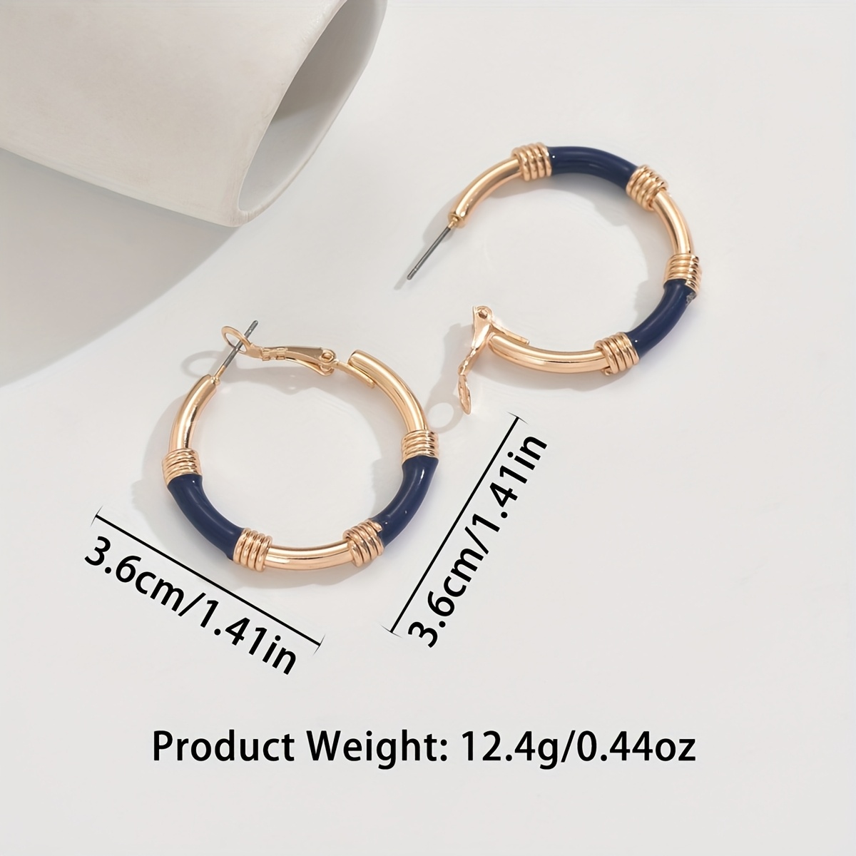 E-shop 1 Paar Nischen Minimalistische Handgewickelte C-förmige Ohrringe mit Klassischem Emaille-Tropfen-Design