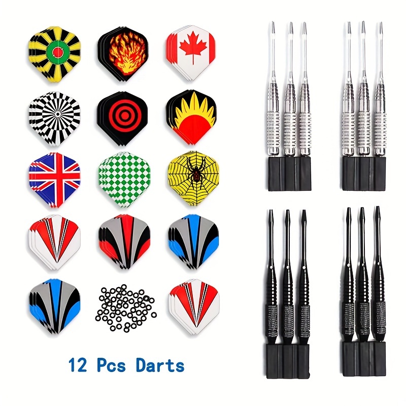 

12pcs 24g Darts And 42pcs Dart Flights, Suitable For Indoor And Outdoor Games Sports