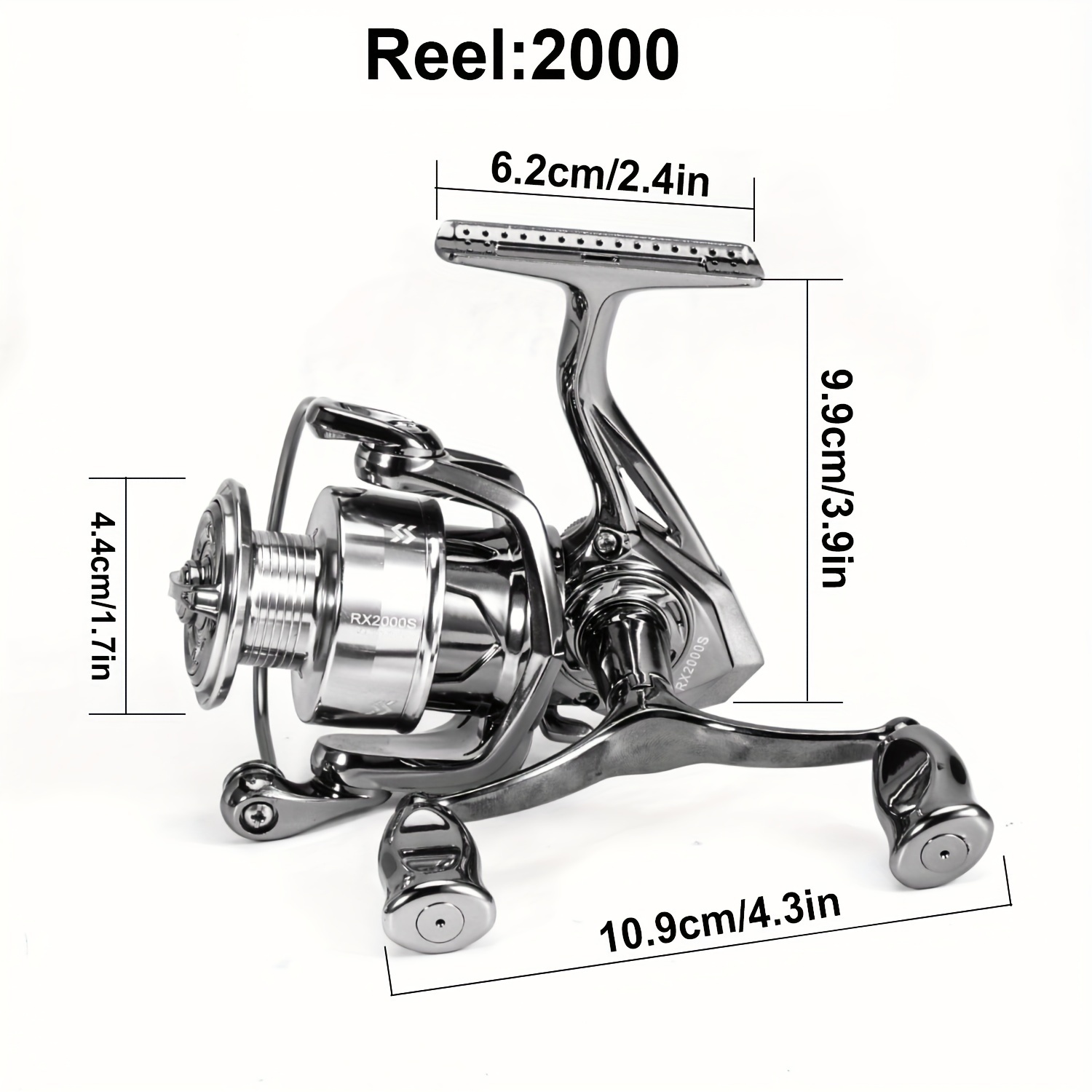 TEMU Sougayilang Spinning Reel Double Rocker Arm Cup Metal Spinning Reel Fishing Reel Double Rocker Arm Lure Long Cast Fishing Reel Fishing Gear