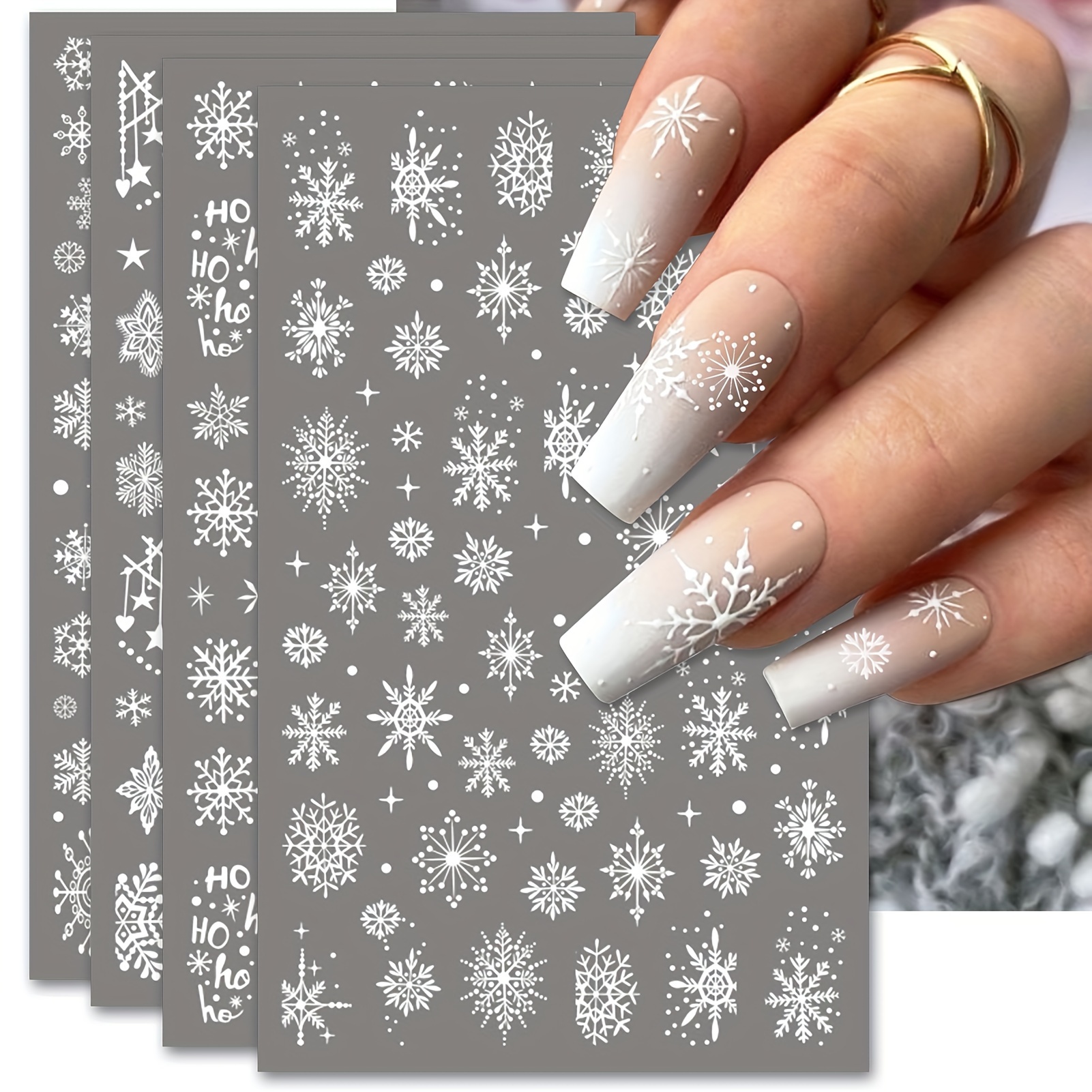 

4pcs Christmas Art Stickers - & , 3d - Decals For Diy Manicure, Odorless Plastic Embellishments For