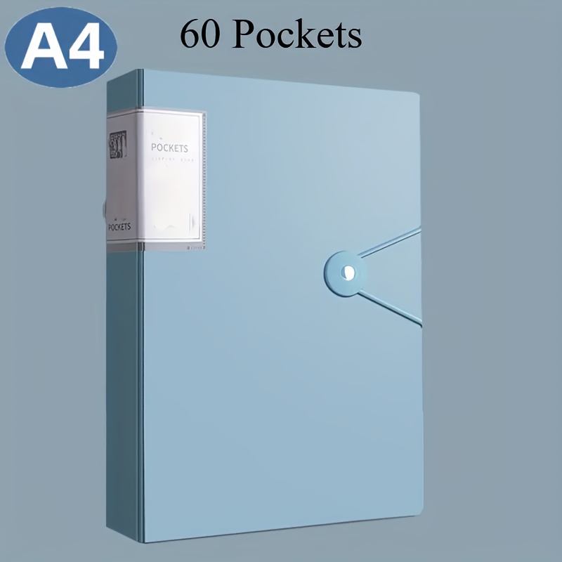 [family Relaxation] Durable 60 Page A4 Document Folder Data Bag - Pp Material, High And, Ideal For Exam Papers And A4 Size Documents, Perfect For Home, School And Office Institutions