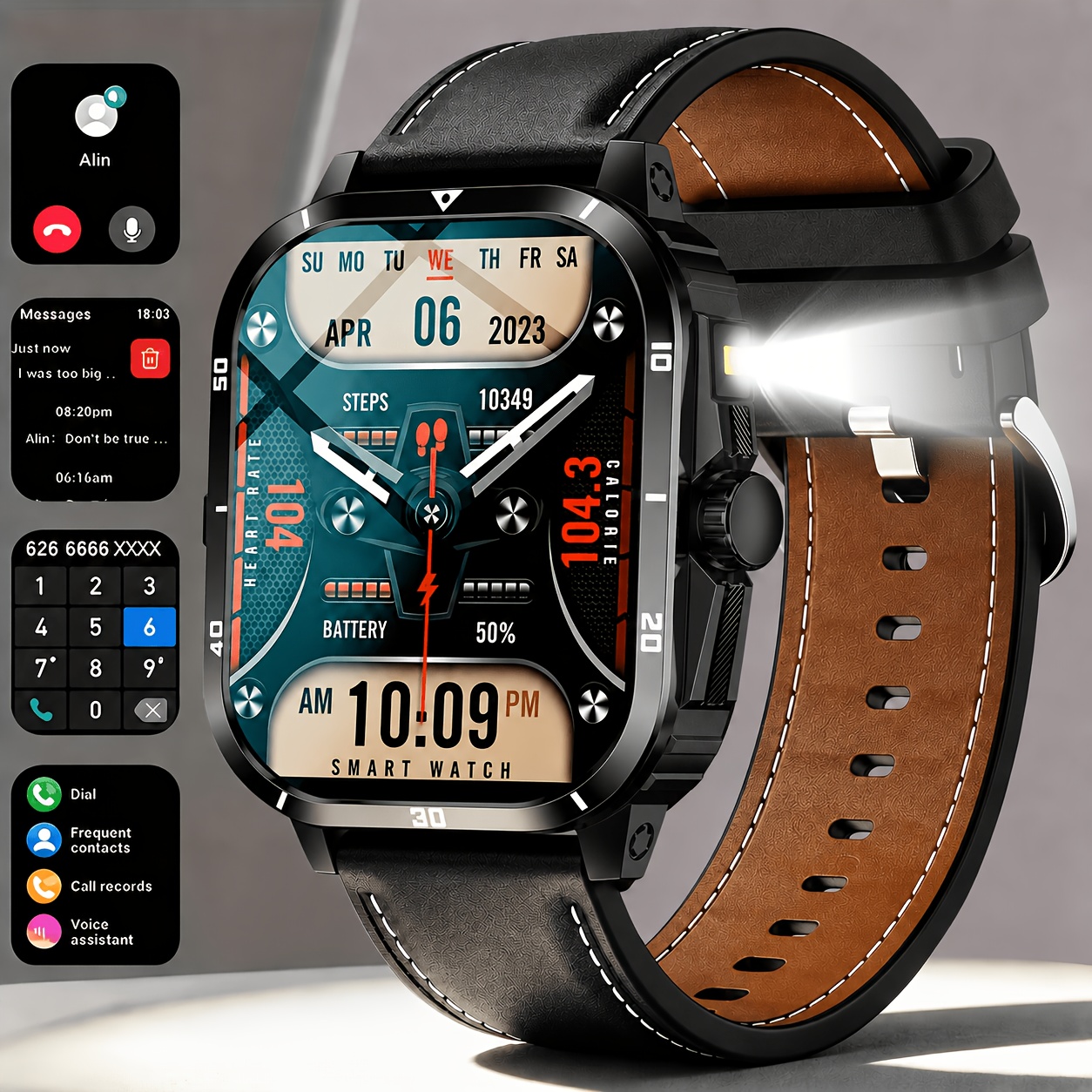 TEMU Fashionable Smartwatch- With Wireless Notifications And Multiple Workout , Weather Display, Perfect As A Valentine's Day Gift, Compatible With
