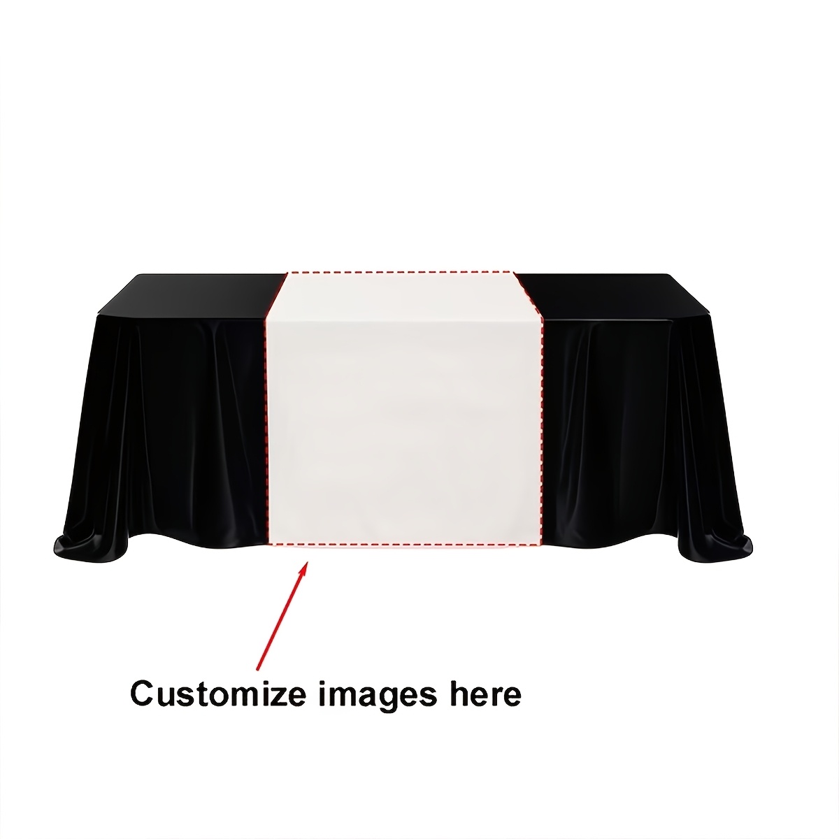 TEMU 1pc Custom Photo/text Personalized Table Flag & Tablecloth, Add Your Own Image/logo, Square Fabric With Framed Border, Ideal For Weddings,