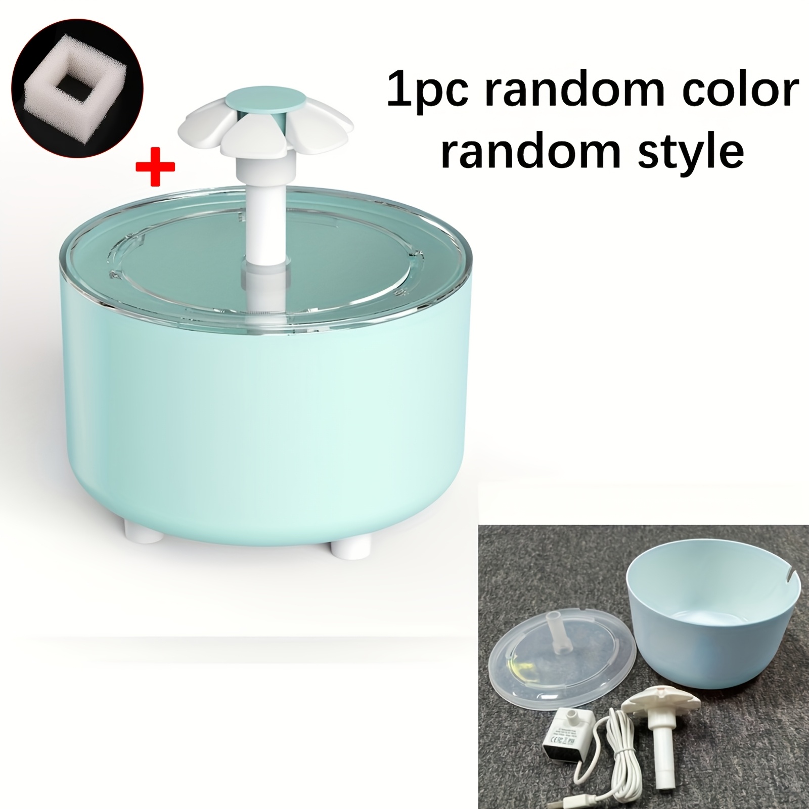 TEMU 50oz/1.5l Automatic Pet Water Dispenser, Usb Powered, Silent Circulation, Small , Suitable For All Sizes Of Cats And Dogs, Battery-free, Durable