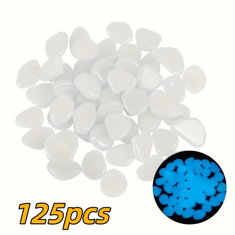 TEMU 125 Extra-large Luminous Pebbles - Decor For Aquariums, Wedding Venues, Halloween, And Gardens | Indoor And Outdoor Romantic Glow Stones For A
