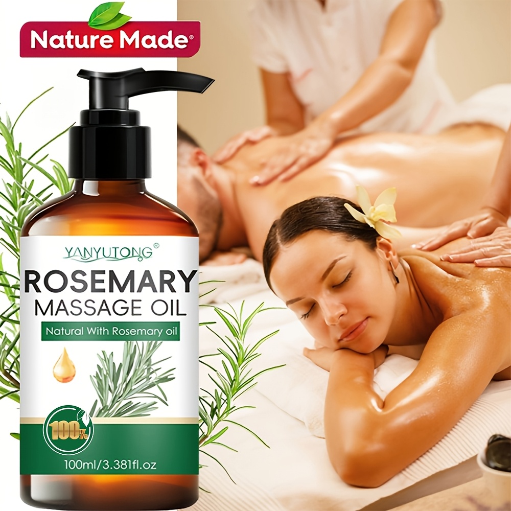 TEMU [natural] Rosemary Massage Oil - Nourishing & Hydrating Formula With Rosemary, Suitable For Types, Couples & Massage Use, Gentle &