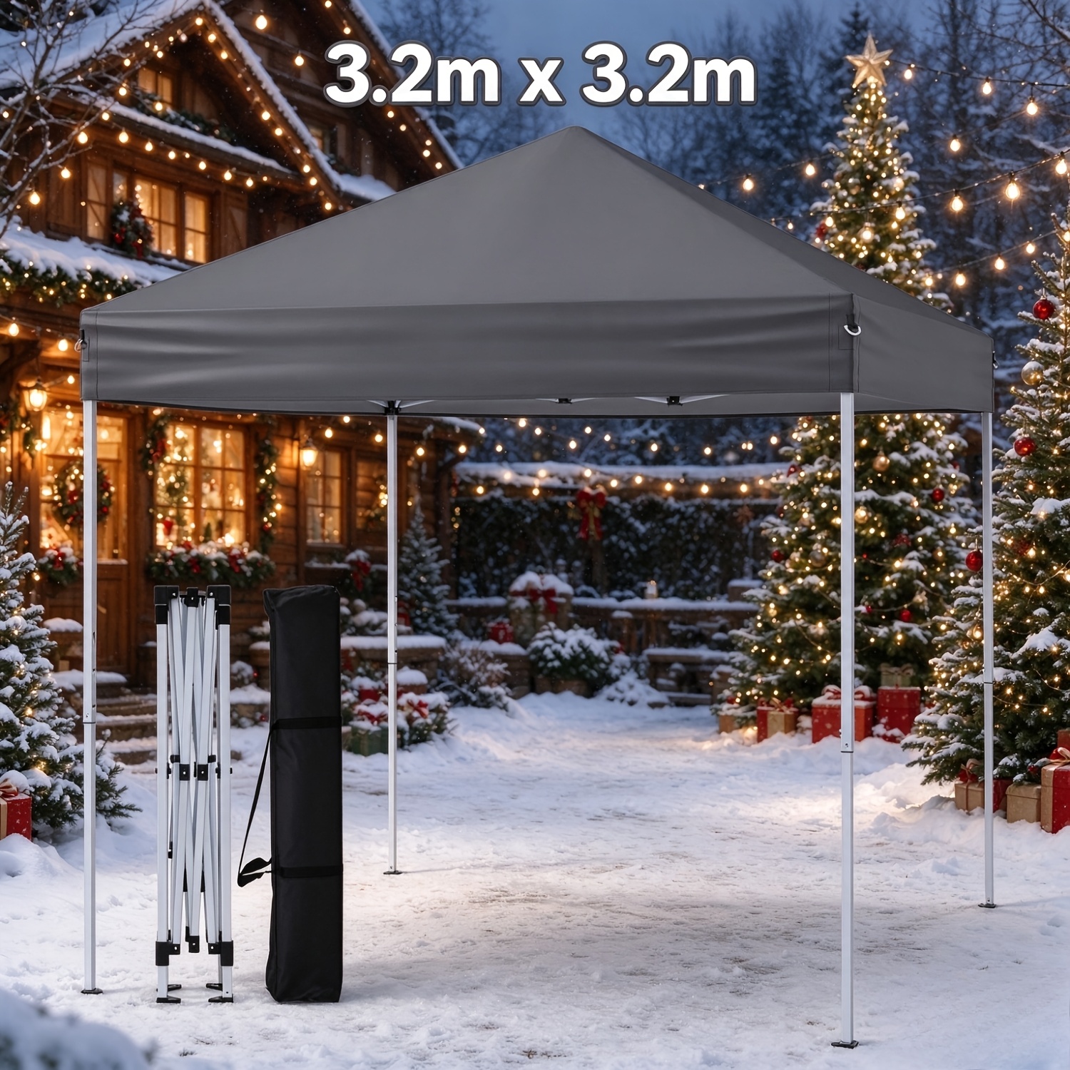 Image of 3.43*3.43m/2.43*2.43m Pop Up Canopy Carport Party Tent, Outdoor Commercial Instant Gazebo With 4 Removable For Events, Wedding, Backyard, Patio, Up Sun Shade With Carrying Bag