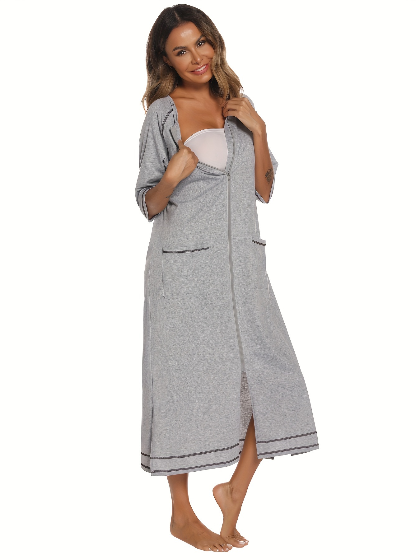 Veseacky Women Maternity Nightgown Short Sleeve Sleepshirt Cotton