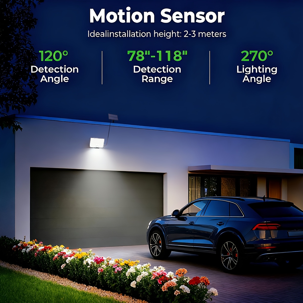 124 LED Solar Motion Sensor Lights Outdoor with Remote