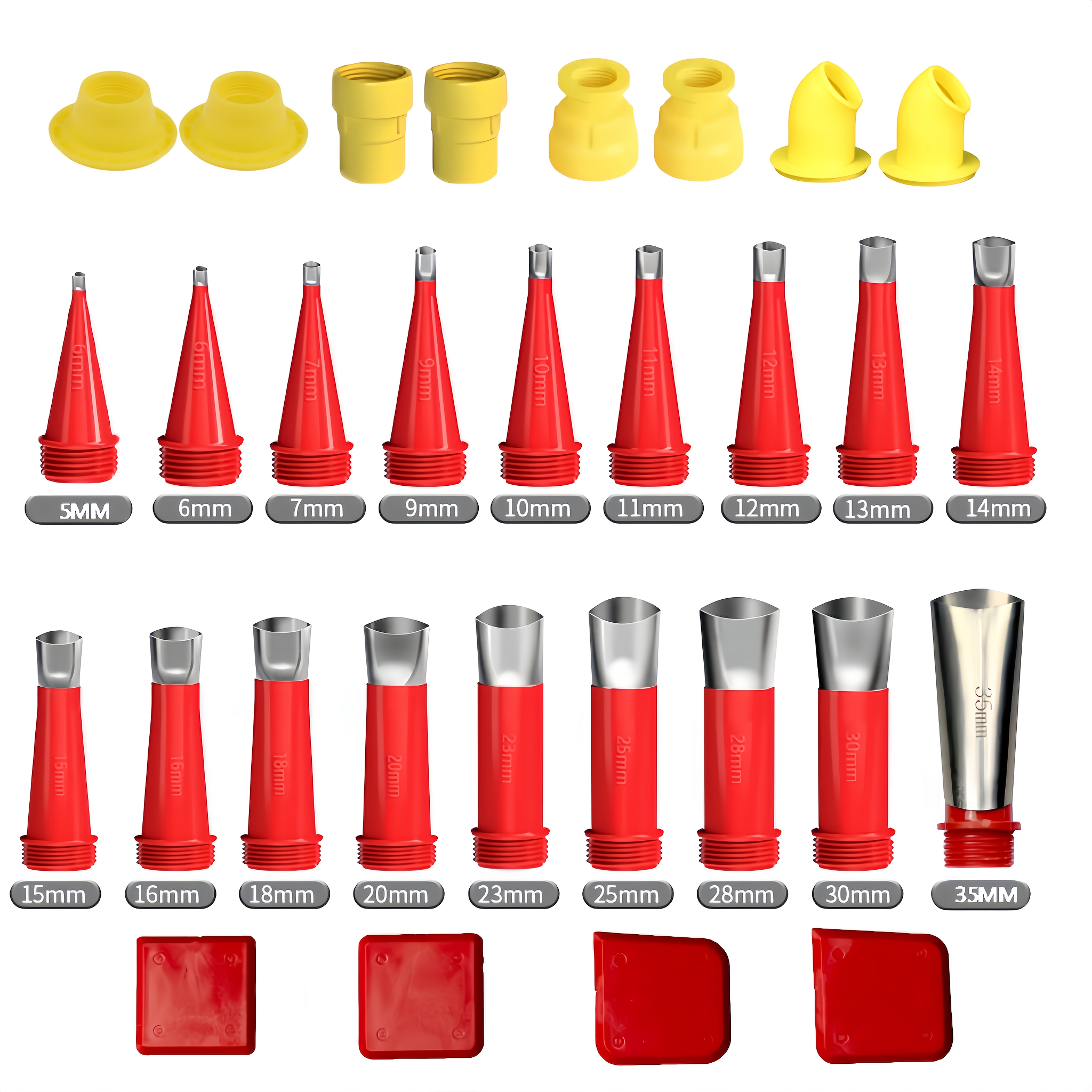 TEMU 30pcs Stainless Steel Filler Nozzle Applicator, With Base Filler Sealant Seal Bathroom Faucet Nozzle, For Bonding Pistol. Glue Gun. Hardware