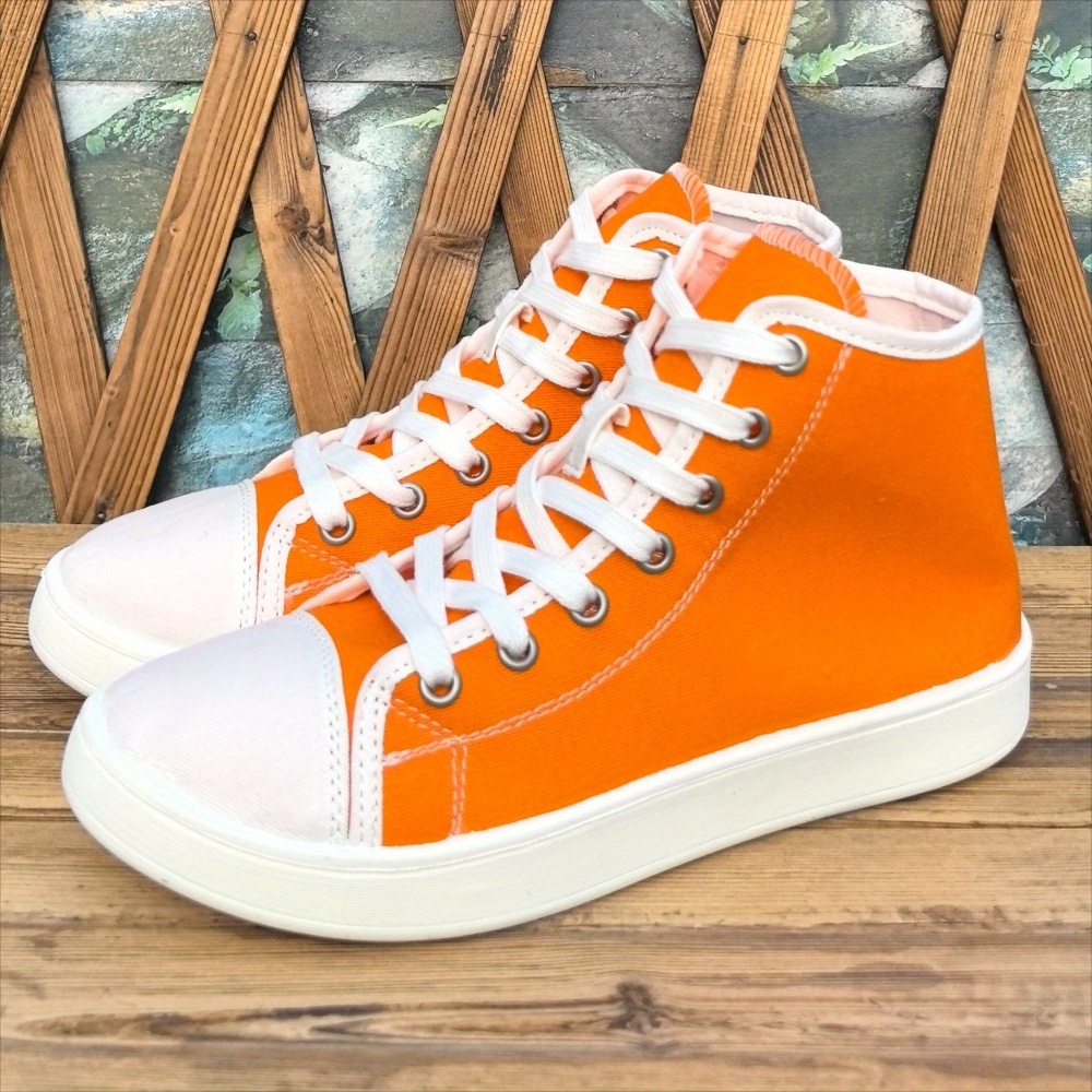 Sneakers, dames hoge skateschoenen met veters en 2D-print