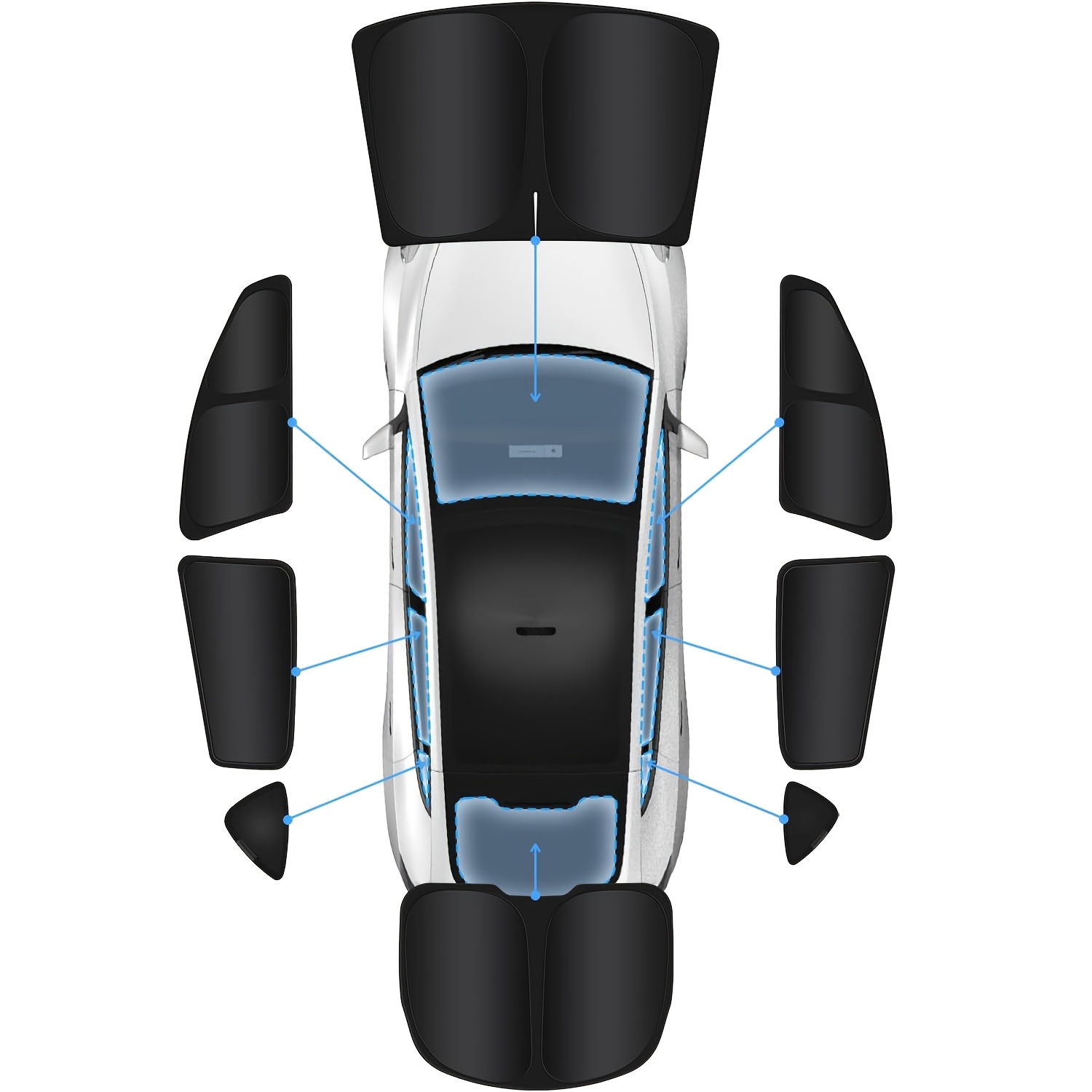 TEMU 8pcs Set Of For Window Privacy Sunshades, Suitable For 2020-2024 All Window Front And Rear Glass Side Car Windows Automotive Interior Additions