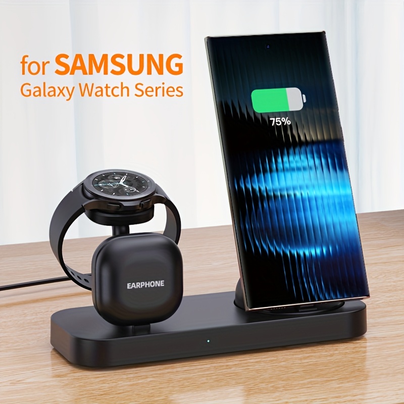 Prikladno za punjač za Samsung Watch, stanica za punjenje, bežično punjenje je pogodno samo za Samsung Galaxy Watch seriju, utično punjenje je pogodno za Samsung seriju mobilnih telefona/za Android seriju/za iPhone 16/15/14/13/12/11/XR/X/8 seriju