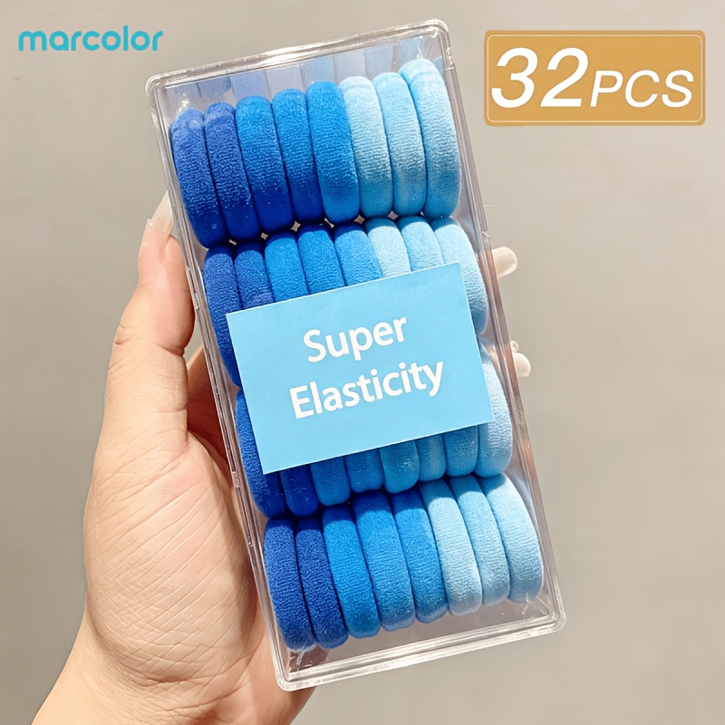 32pcs Soft Gradient Hair Tie Set with Clear Storage Case
