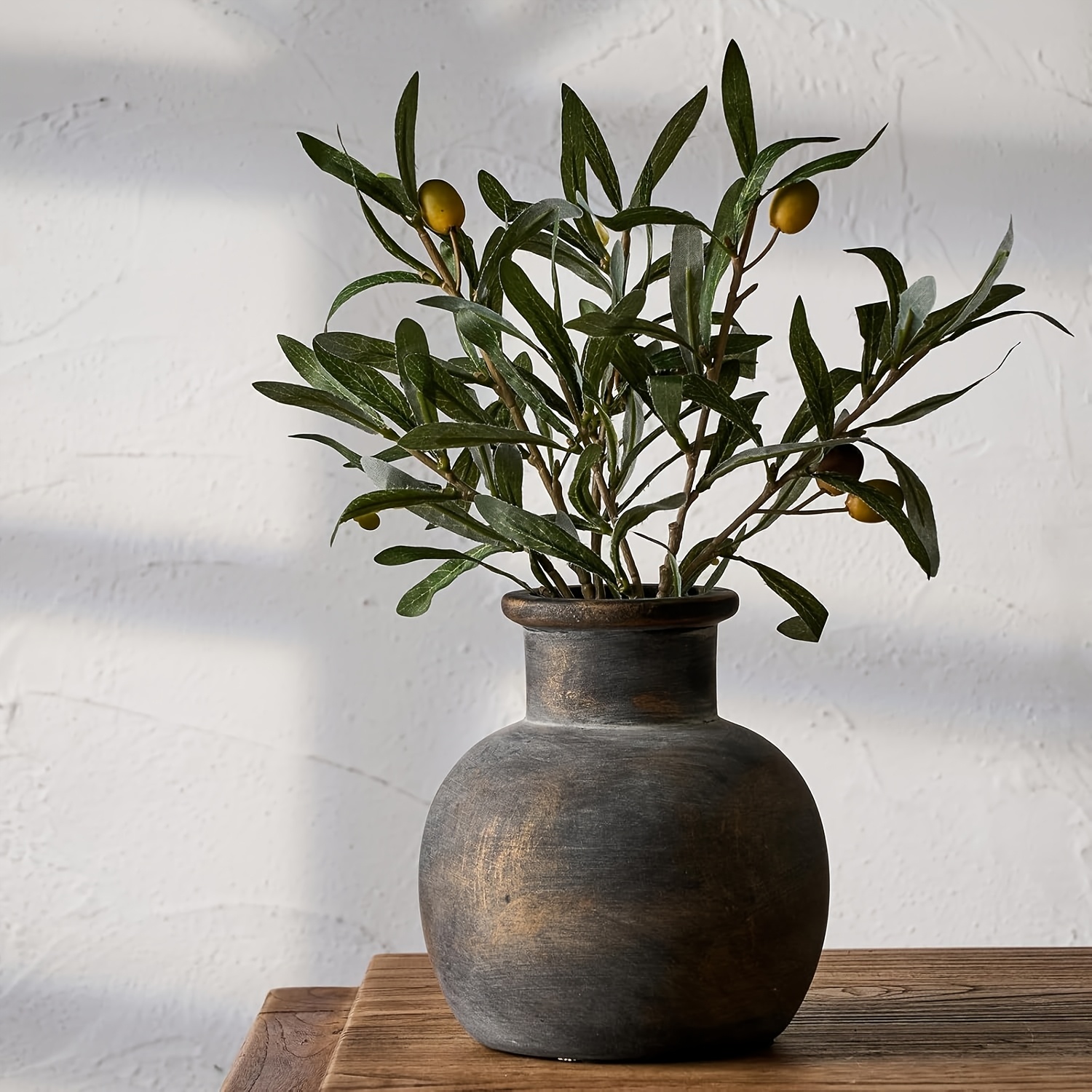 Ceramic Rustic Farmhouse Vase for Home Decor
