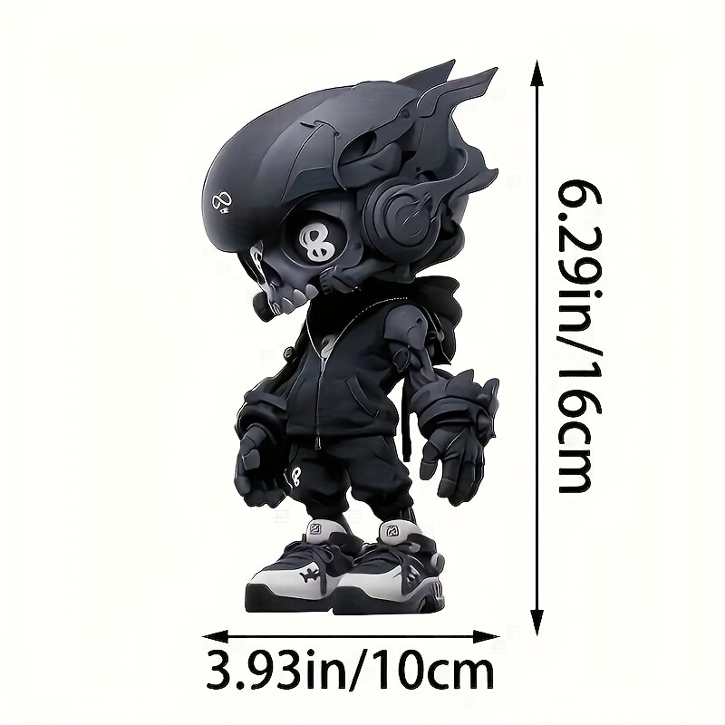 Mechanical Style Black Boy Car Stickers - Cool Cartoon Graphic Decals - Dark Mechanical Art Design - Durable Vinyl Car Stickers For Car Motorcycle Computer Refrigerator Door - Home Decoration Stickers