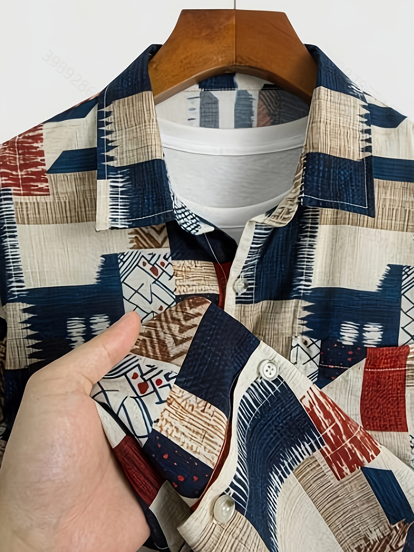 Camisa de manga corta para hombre, camisa estampada estilo vacaciones de verano para hombre, con mangas cortas y diseño abotonado