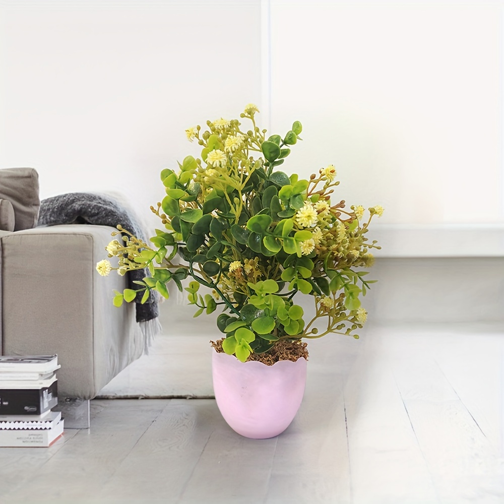 drei topfpflanzen zur auswahl: weie pflanzentpfe mit lavendel, goldener  chrysanthemen-nadelmatte, eukalyptusblatt, sukkulententopf fr die  innendekoration - haushalt & kche - Temu