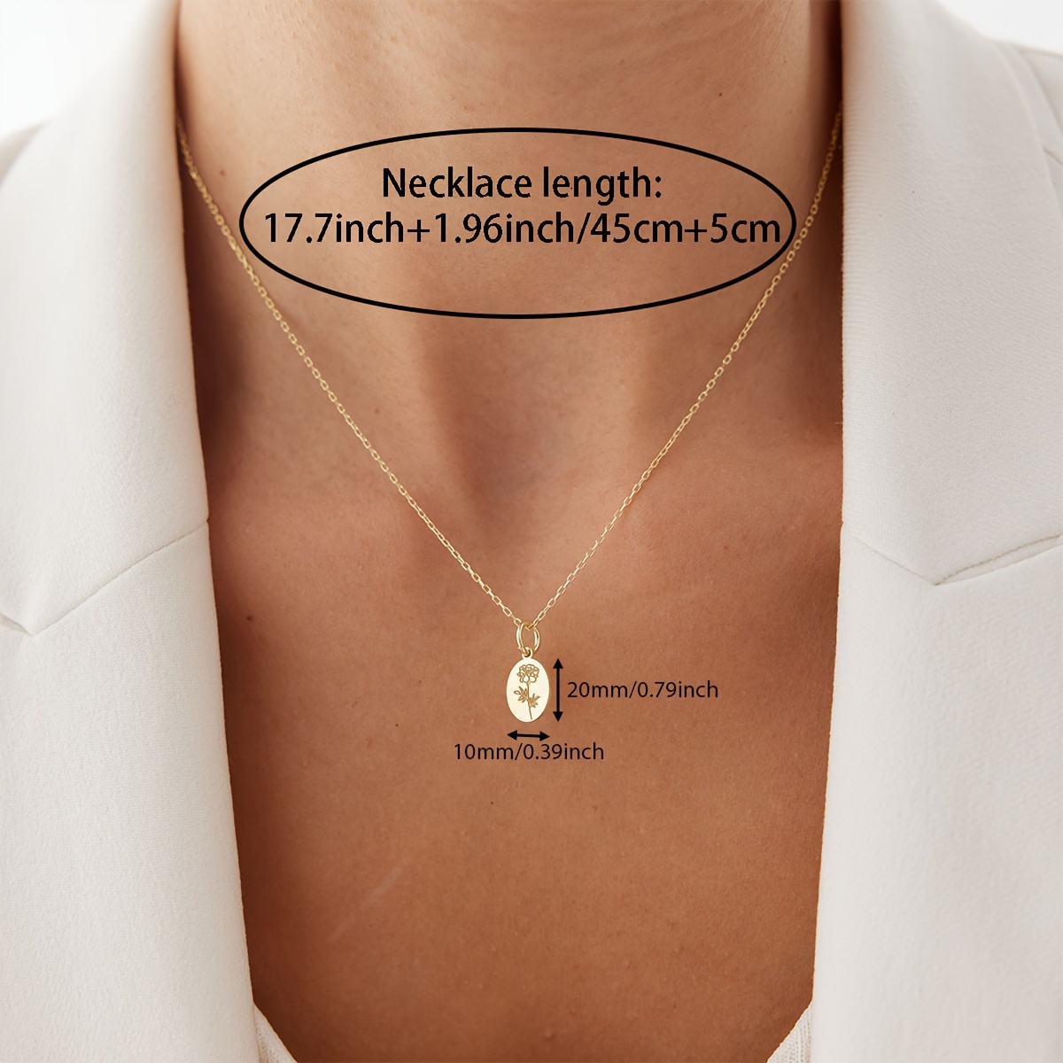Women's Personalized 18K Gold-Plated Stainless Steel Pendant Necklace